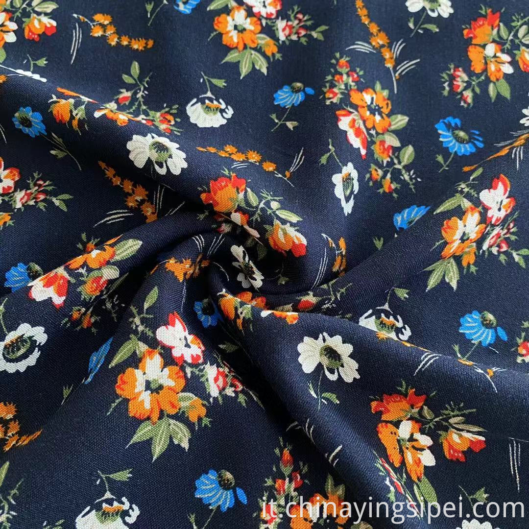 105 gsm originale Elegante stampa di fiori in tessuto Rayon per abiti 30s